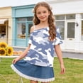 thumbnail image 1 of JOANKDMI Children One Shoulder T Shirts Girls 11-12 Camouflage Print Short Sleeve Tops Summer Casual Slant Neck Blouse Asymmetrical Fashion Tees Daily Holiday Wear Outfit, 1 of 8