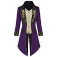 thumbnail image 1 of JOANKDMI Elegant Aristocrat Jacket Men Gothic Vampire Tailcoat with Vintage Embroidered Vest Panel Classic Steampunk Role Play Circus Ringmaster Halloween Dress Up Suit, 1 of 4