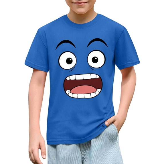JOANKDMI Funny Graphic T Shirts Boys Girls 7-8 Short Sleeve Crewneck Novelty Casual Summer Tees Cute Playwear Everyday Clothes Soft Breathable Cotton Blend Tops