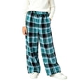 thumbnail image 1 of JOANKDMI Girls Plaid Pajama Size 9-10 Pants Warm Fleece Fuzzy Lounge Bottoms Winter Thick Sleepwear Elastic Waist Comfy Cold Weather Relaxed Fit Sleep Trousers Home, 1 of 5