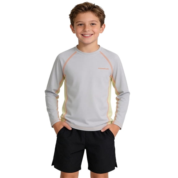 JOANKDMI Long Sleeve Compression Shirts Boys 5-6 Athletic Base Layer Tops Quick Dry Sports Activewear Rash Guard for Workout Running Soccer Training Performance Tee