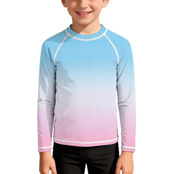 JOANKDMI Long Sleeve Swimwear Tops for Boy 13-14 UPF 50+ Sun Protective Rashguard Shirts Quick Drying Athletic Swim Tees for Water Sports Vacation Swimming Lessons