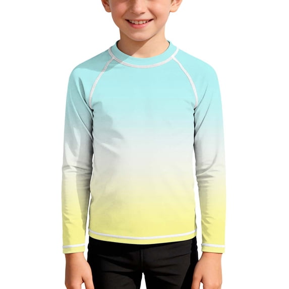 JOANKDMI Long Sleeve Swimwear Tops for Boy 13-14 UPF 50+ Sun Protective Rashguard Shirts Quick Drying Athletic Swim Tees for Water Sports Vacation Swimming Lessons