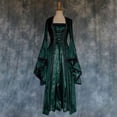 thumbnail image 1 of JOANKDMI Medieval Renaissance Dress for Women Lace-up Front Vintage Elven Gown Long Flare Sleeve Steampunk Halloween Cosplay Fairytale Costume Victorian Maxi Dress, 1 of 4