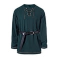thumbnail image 1 of JOANKDMI Mens Medieval Lace-up Tunic Long Sleeve V Neck Vintage Shirt Viking Pirate Costume Top for Role Play Stage Performance Daily Wear, 1 of 7