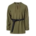 thumbnail image 1 of JOANKDMI Mens Medieval Lace-up Tunic Long Sleeve V Neck Vintage Shirt Viking Pirate Costume Top for Role Play Stage Performance Daily Wear, 1 of 7