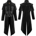 thumbnail image 1 of JOANKDMI Mens Steampunk Jacket Gothic Vampire Embroidered Victorian Aristocrat Long Coat for Mystic Nobleman Fancy Dress Up Halloween Suit, 1 of 8
