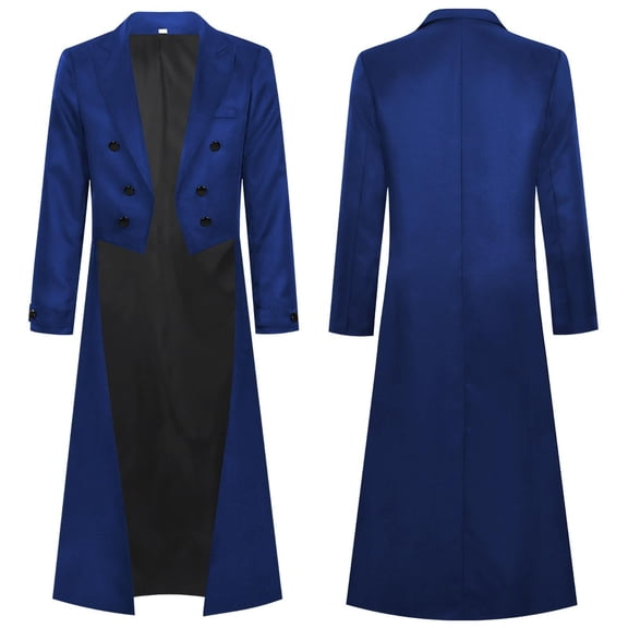 JOANKDMI Mens Steampunk Tailcoat Jacket Gothic Vintage Victorian Frock Coat Formal Halloween Cosplay Costume Uniform Prom Overcoat Slim Fit