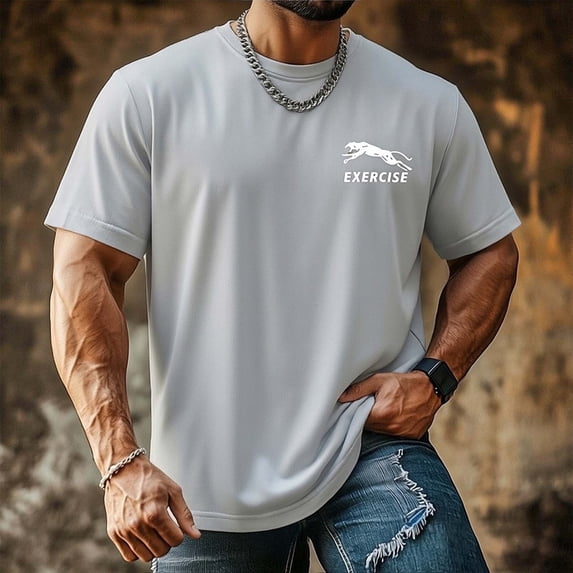 JOANKDMI Muscle T-Shirts for Men Short Sleeve Graphic Workout Tees Crewneck Athletic Running Shirts Quick Dry Breathable Fitness Tops for Gym Bodybuilding Training, M-5XL