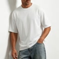 thumbnail image 1 of JOANKDMI Oversized T-Shirts for Men Short Sleeve Crew Neck Drop Shoulder Casual Tees Blank Heavyweight Cotton Tops Loose Fit Basic Shirts for Lounge Streetwear Summer, 1 of 8