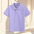 thumbnail image 1 of JOANKDMI Short Sleeve Shirts Boys 7-8 Classic Solid Pique Golf Shirt Casual Button Tennis Tops Summer Basic School Uniform Activewear Everyday Play Clothes, 1 of 3