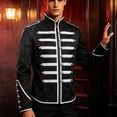 thumbnail image 1 of JOANKDMI Steampunk Military Jacket for Men Gothic Victorian Drummer Coat Stand Collar Long Sleeve Marching Band Uniform Halloween Party Costume Vintage Outwear, 1 of 8
