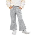 thumbnail image 1 of JOANKDMI Toddler Girls Flared Sweatpants Size 2-3 High Waisted Yoga Pants with Pockets Elastic Waist Wide Leg Casual Athletic Trousers for Dance Everyday Activewear, 1 of 8
