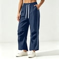 thumbnail image 1 of JOANKDMI Track Pants for Women with Side Stripe High Waisted Drawstring Loose Fit Casual Workout Running Trousers, 1 of 5