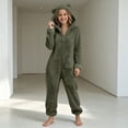 thumbnail image 1 of JOANKDMI Tween Girls Fleece Size 12-13 Onesie Pajamas with Cute Ears Hood Zipper Front Fuzzy Warm Sleepwear Fluffy One Piece Jumpsuit for Winter Lounge Home Casual Nightwear, 1 of 7