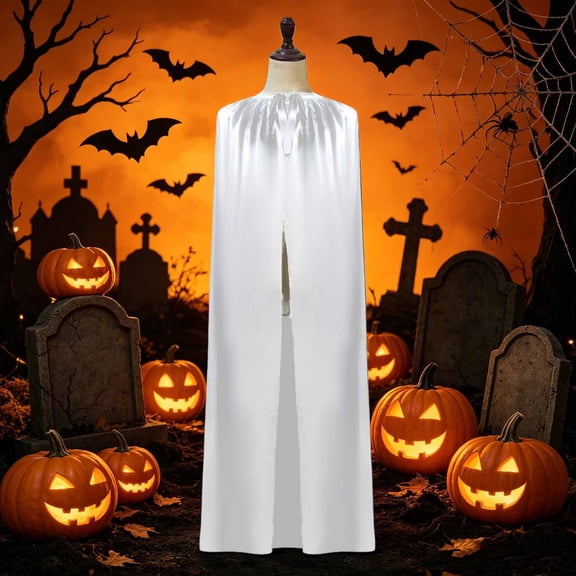 JOANKDMI Unisex Halloween Cape Hooded Long Cloak Solid Satin-Like Role Play Robe for Vampire Witch Costume Party Role Play Outfit Accessories