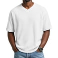thumbnail image 1 of JOANKDMI V-Neck Short Sleeve Shirts for Men Waffle Knit Casual Raglan Athletic Tees Loose Fit Comfortable Pullover Tops for Workout Gym Daily Activewear, S-3XL, 1 of 8