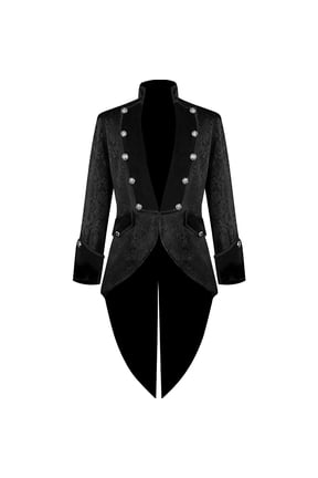 Victorian Steampunk Tailcoat Men Vintage Floral Pattern Jacket for Carnival Party Ringmaster Elegant Aristocrat Dress Up Suit Novelty Apparel