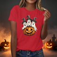thumbnail image 1 of JOANKDMI Witches Hat Ghost Graphic T-Shirts for Women Cute Halloween Pumpkin Short Sleeve Crewneck Fall Tops Casual Loose Fit Holiday Party Tees Novelty Shirts, 1 of 9