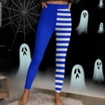 thumbnail image 1 of JOANKDMI Women Spooky Mischief Jester Costume Two-Tone Split Colorblock Striped Stretch Leggings for Performance Carnival Event Fun Bottoms Dress Up, 1 of 9