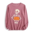 thumbnail image 1 of JOANKDMI Women's Skeleton Pumpkin Print Shirts Long Sleeve Halloween Graphic Tops Crewneck Casual Loose Fall Pullovers Funny Tees Holiday Party, 1 of 7