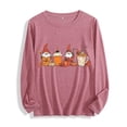 thumbnail image 1 of JOANKDMI Womens Fall Tops Halloween Gnomes Graphic Shirts Long Sleeve Crewneck Pumpkin Coffee Tees Autumn Season Casual T Shirts, 1 of 7