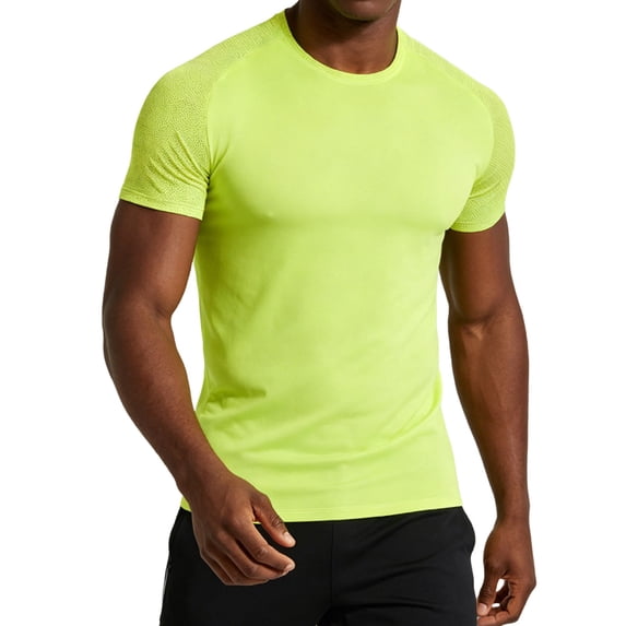 JOANKDMI Workout Shirts for Men Short Sleeve Athletic Tees Muscle Fit Crew Neck Quick Dry Gym Tops Moisture Wicking Training Activewear Bodybuilding T-Shirts