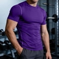 thumbnail image 1 of JOANKDMI Workout Shirts for Men Short Sleeve Gym Athletic T-Shirts Compression Fit Moisture Wicking Running Training Base Layer Activewear Sports Performance Tops, S-3XL, 1 of 9