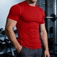 thumbnail image 1 of JOANKDMI Workout Shirts for Men Short Sleeve Gym Athletic T-Shirts Compression Fit Moisture Wicking Running Training Base Layer Activewear Sports Performance Tops, S-3XL, 1 of 9