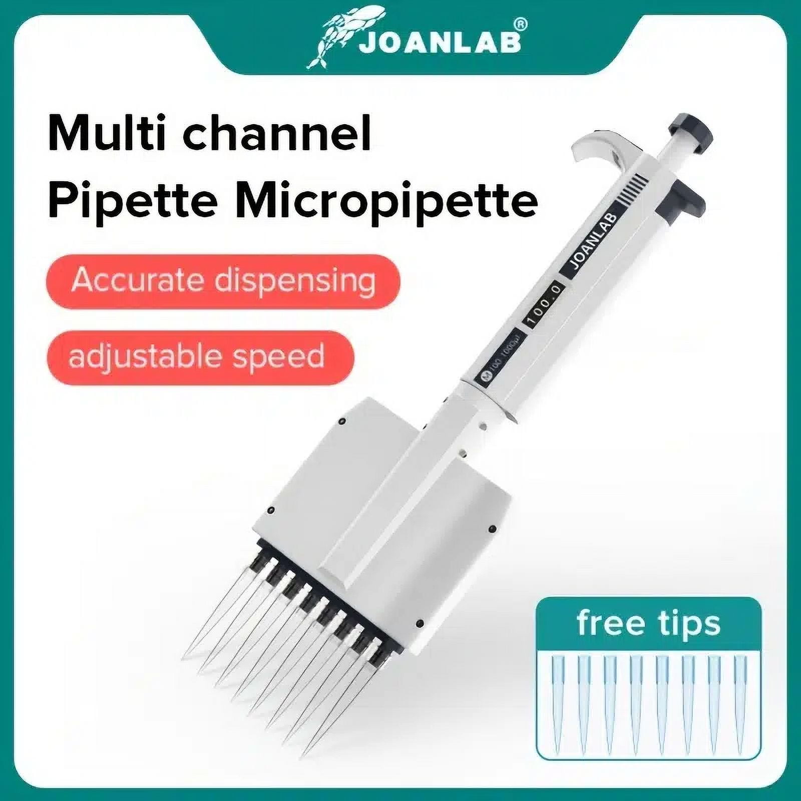 JOANLAB Multichannel Pipette Lab Equipment Manual Digital Adjustable