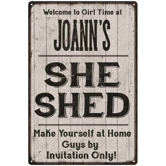 JOANN'S She Shed Sign Lady Cave Gift 8 x 12 Matte Finish Metal 108120082167