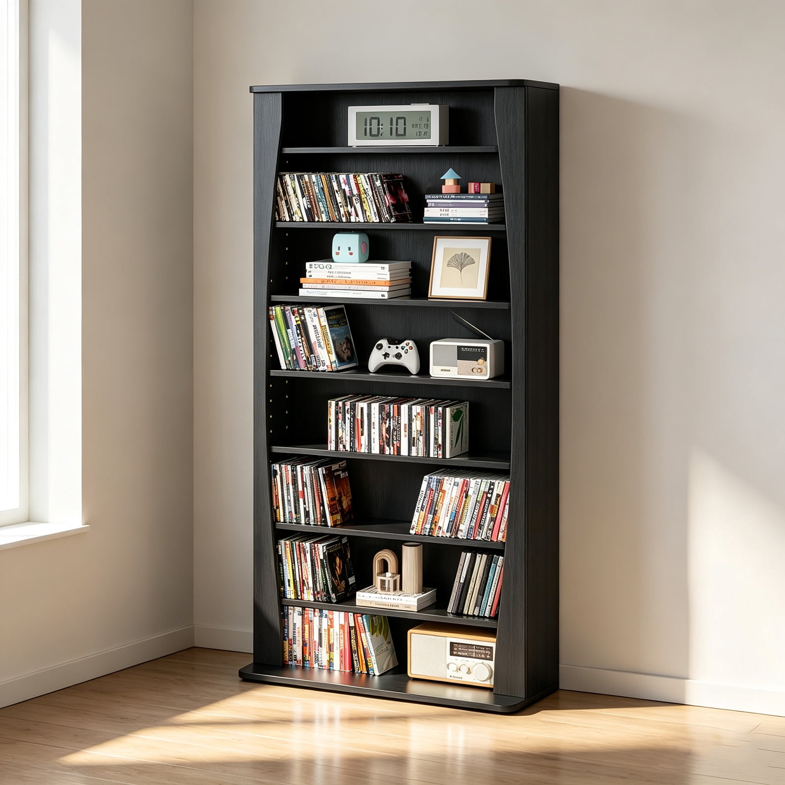 Cd Wall Racks Storage JOAXSWE 8-Tier Arched CD Storage Rack, DVD Shelf with Adjustable ...