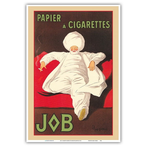JOB Rolling Papers Paris - Papier A Cigarettes - Vintage Advertising Poster by Leonetto Cappiello 1912 - Master Art Print (Unframed) 13in x 19in