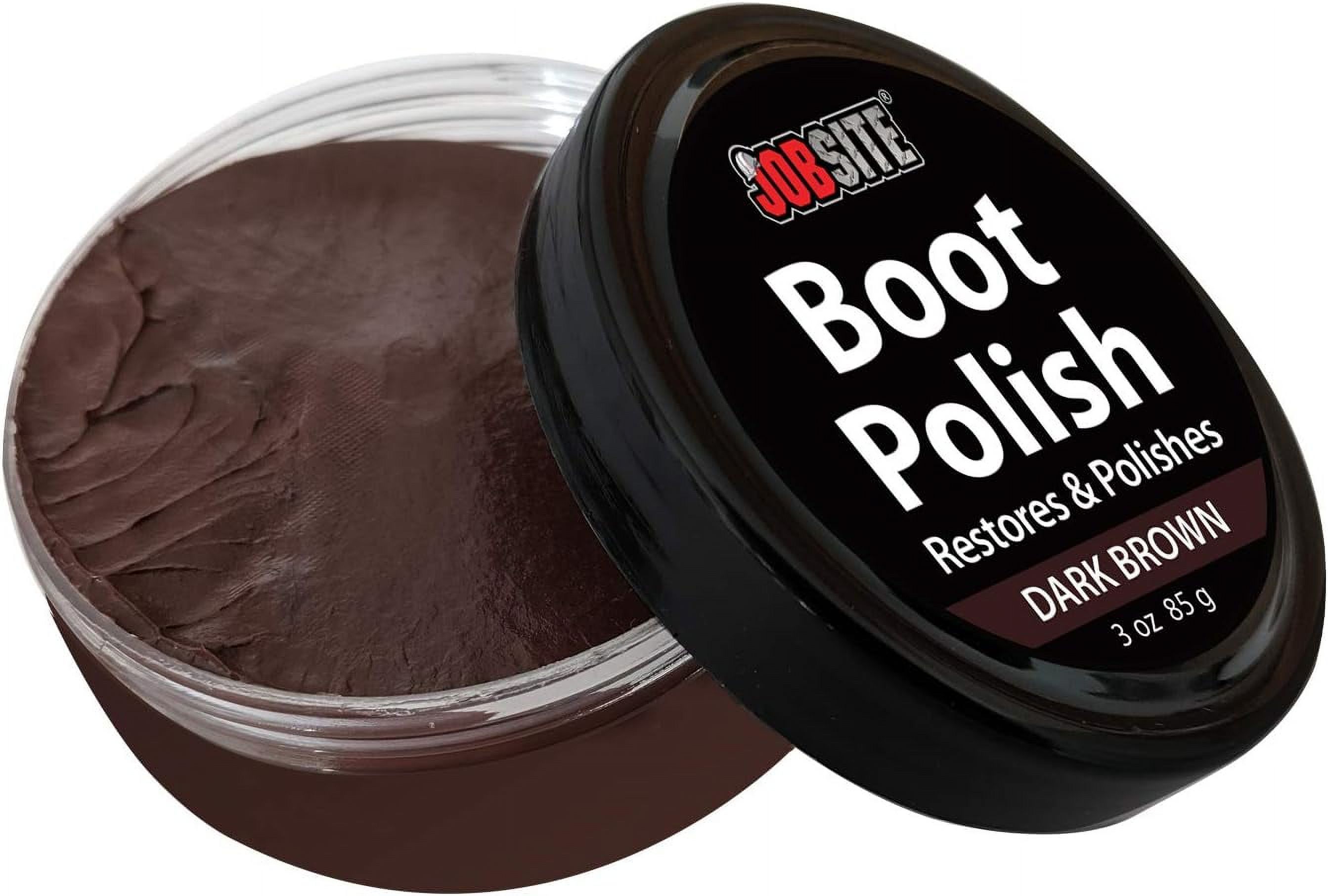 JOB SITE Leather Boot Shoe Polish Natural Care Dark Brown 3 Oz Walmart