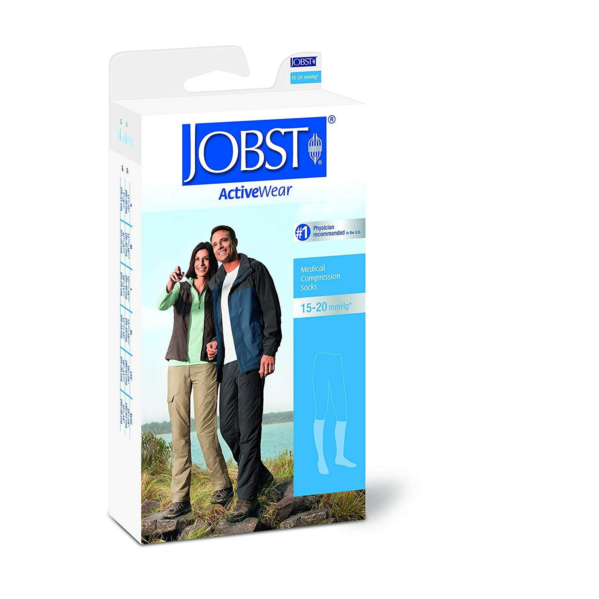JOBST  110484 Activewear Compression Socks, 15-20 mmHg, Knee High, Medium, Black