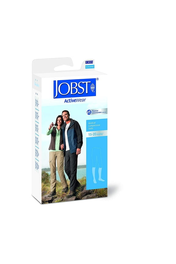 110484 Activewear Compression Socks, 15-20 mmHg, Knee High, Medium, Black