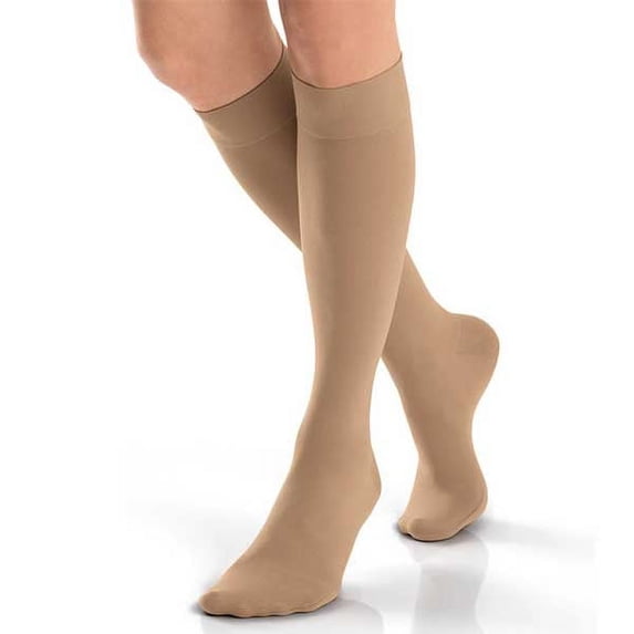 JOBST 115702 BSN Medical Opaque Compression Sock, Knee High, 30-40mmHg, Closed Toe, Medium, Honey
