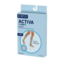 JOBST ACTIVA SoSoft 8-15 mmHg Compression Socks Knee High, Closed Toe, Ribbed, Large / White