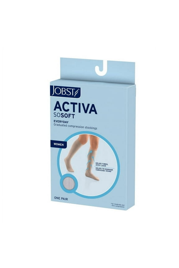 ACTIVA SoSoft 8-15 mmHg Compression Socks Knee High, Closed Toe, Ribbed, X-Large / Sand
