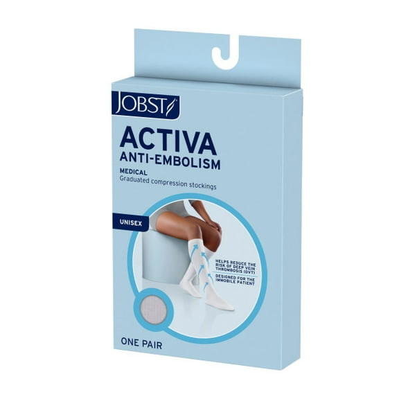 JOBST Activa Anti Embolism 18 Knee High, Close Toe, Large, White