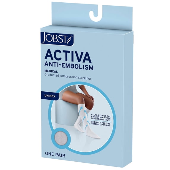 Jobst ACTIVA Anti-Embolism Closed Toe Knee Highs - 18mmHg White Medium