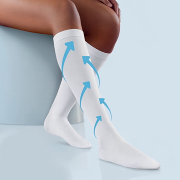 Jobst ACTIVA Anti-Embolism Closed Toe Knee Highs - 18mmHg White Small
