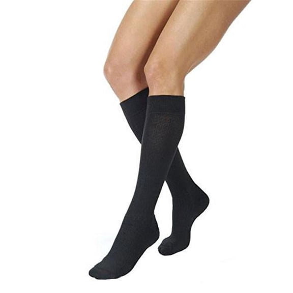 JOBST Activewear 30-40 mmHg Knee High Compression Socks, Large Full Calf, Steel Grey