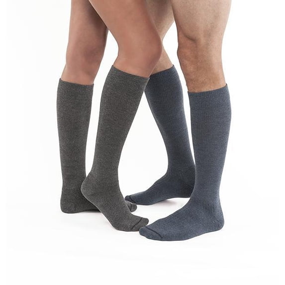 JOBST Activewear 30-40 mmHg Knee High Compression Socks, Large Full Calf, Steel Grey