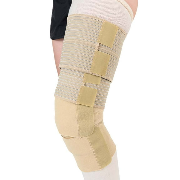JOBST FarrowWrap Classic Compression Wraps, 30-40 mmHg, Thighpiece/ Kneepiece Combo, Tan, Medium