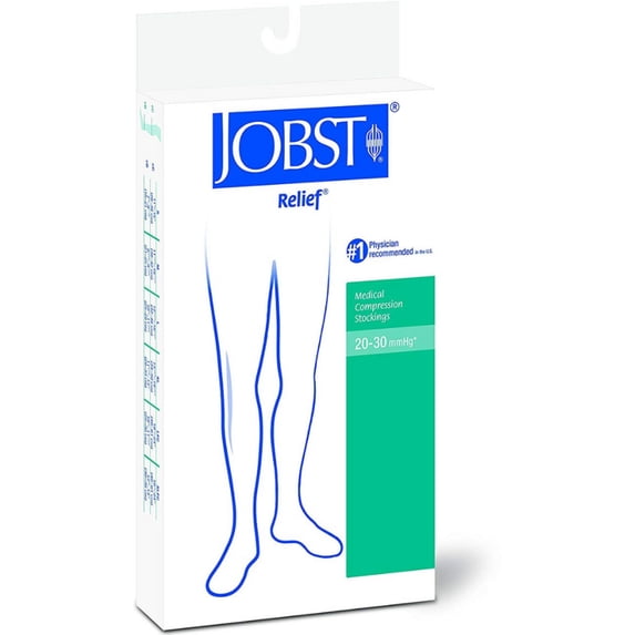 JOBST Medical LegWear Relief Knee High Socks 20-30 mmHg Large Beige 1 Pair