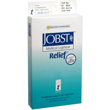 JOBST Medical LegWear Relief Knee High Socks 20-30 mmHg Medium Beige Open-Toe 1 Pair