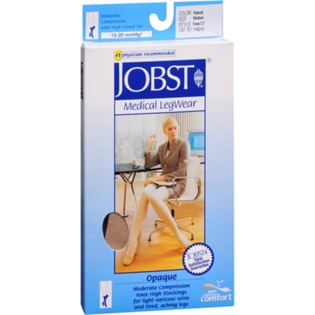JOBST OPAQUE KNEE 15-20 CLOSED TOE NATURAL MD