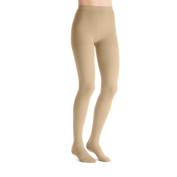 JOBST Opaque Compression Stockings, 15-20 mmHg, Waist High, Closed Toe, Natural, Small