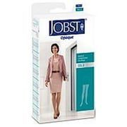 JOBST Opaque Thigh High with Sensitive Top Band, 20-30 mmHg Compression Stockings, Closed Toe, Medium Petite, Natural
